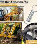 7 Inch Hydraulic Hose Hanger With Spring Clamp Bolt On Kit For Tractors, prevents hose entanglement, heavy-duty use shown.