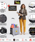 Collapsible Rolling Cart On Wheels For Teachers And Classrooms Mega Handy Heavy Duty Plastic Tote Cart With Telescoping Handle