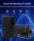 Outdoor Bluetooth Speakers 3.5 Inch, Beefed-Up Wired Waterproof 200W 3-Way Premium Wall Mount System, Durable Pair on blue soundwave background