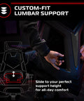 FLEXX Ergonomic Office And Gaming Chair With Lumbar Support, Breathable Mesh Recliner, person adjusting lumbar support