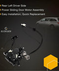 Driver Side Power Sliding Door Motor Assembly With Cable Fits Honda Odyssey 2011 To 2017 Three Point Five Liter V6 showing rear left view.