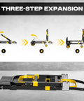 3 In 1 Convertible Hand Truck Dolly With Adjustable Handle Expandable Base And Collapsible Cart Converts Between Two Wheel Upright And Four Wheel Dolly 600 Lbs Capacity Heavy Duty Built To Haul Yellow Two Pack, three-step expansion