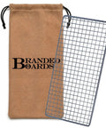 Portable Bushcraft Stainless Steel 304 BBQ Grill Grate with Burlap Hemp Drawstring Bag Large 6x12 Inch Outdoor Camp Cooking Gear