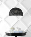 20 Inch Black Modern Bohemian Woven Rope LED Pendant Light Fixture With Adjustable Dome Ceiling Lamp For Kitchen Island Rope Shade