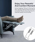 Pro Quality 4.5 Inch Recliner Springs 2 Pack Stainless Steel Tension Parts For Home Furniture in a reclining chair.