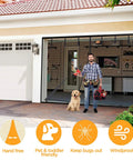 Magnetic Garage Door Screen For 2 Car 16x7 Ft Reinforced Polyester Mesh With 26 High Energy Magnets And 6 Strapping Tapes Hands Free Screen Door For Easy Garage Access fully installed