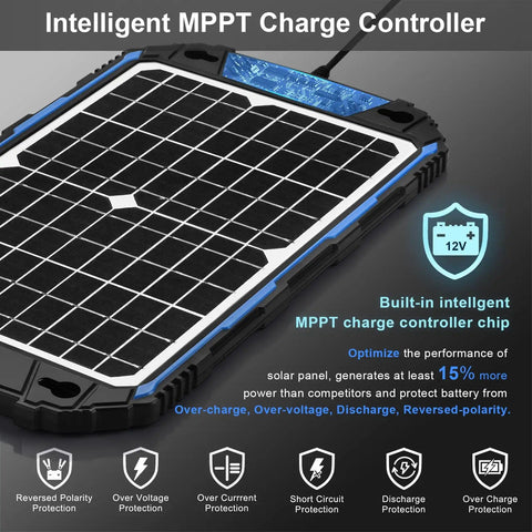 Image of Waterproof 12W 12V Solar Battery Charger And Maintainer With UltraSmart MPPT Charge Controller showing chip details.