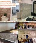 Stone Brick Wallpaper Peel And Stick Vinyl For Walls 17.7 In By 118.1 In Removable Backsplash For Kitchen And Bathroom Faux Stone Decor in various rooms.