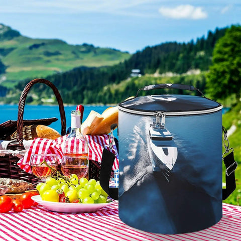 Yacht Printed Go-To Cooler Backpack Insulated Leakproof Lunch Bag with padded straps and heavy duty zippers outdoors in nature