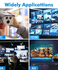 27 Inch CCTV Monitor For Surveillance With Full HD 1920x1080 Display Security Camera Monitor All In One Plug And Play Multi Interface HDMI AV BNC VGA USB PC Input LCD Screen Borderless Design Ready To Go For Home Office shown in use in various settings