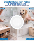 Super Slick Disposable Shower Drain Hair Catchers, 40 Pack Flower Mesh Grates used in various bathroom settings.