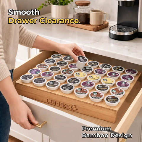 Neat K Cup Pod Organizer For Countertop Or Drawer Holds 35 Coffee Pods Perfect For Office And Kitchen Compact K Cup Storage Rack