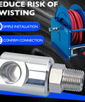 Half Inch MXF Hose Reel Swivel With Grease Zerk Fitting 5124 NiAl Heavy Duty Joint For Home Garage And Industrial Steel Reels Pro Grade Performance Reduces Hose Twist Wear And Fatigue Smooth Rotation, nickel-plated steel swivel close-up