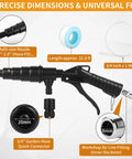 Lever Action Coolant Flush Gun Kit with multi-size nozzles, transparent hoses, and connectors for automotive cleaning.