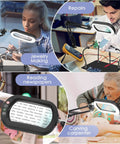 Helping Hands Soldering Station With 10X Rectangular LED Magnifier Lamp and Built In Light in use for various tasks
