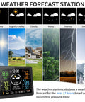 All In One Weather Station With Wireless Indoor Outdoor Thermometer And Three Remote Sensors 7.5 Inch VA Display