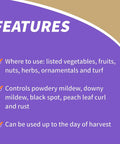 Captain Jack's Copper Fungicide features for controlling plant diseases and safe use in organic gardens.