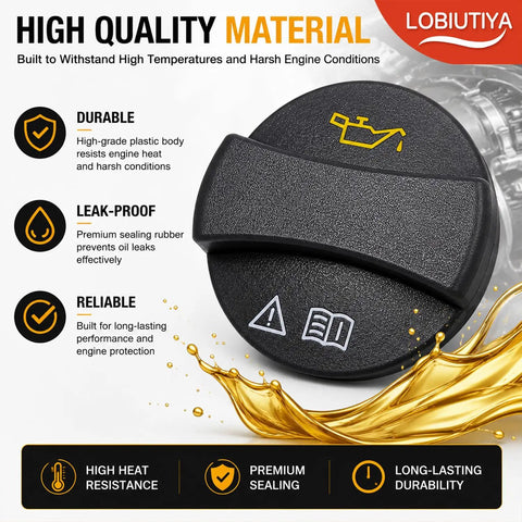 Mercedes Benz Engine Oil Fill Cap Replacement 0000100301 Drop In Fit Compatible With A B C E GLK GLE CLA Class M272 M273 Engines Older Models Black OEM Style Oil Cap Replacement Easy Install, featuring durable plastic material and premium sealing features.