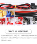 All In One RC Connector Kit For RC Models Diy Featuring T Plug EC3 XT60 Servo Plugs And Crimp Pins with 14 AWG Silicone Wire