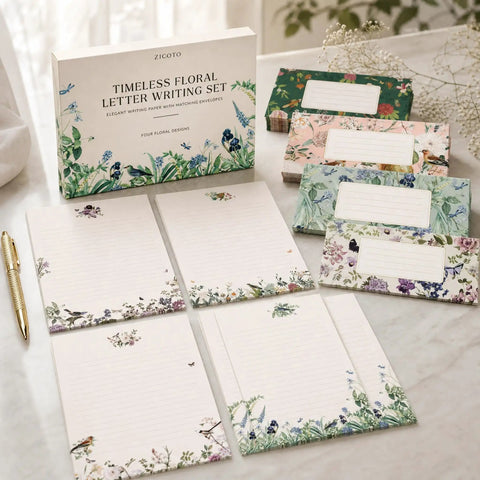Cute 66-Piece Stationery Kit With Envelopes No-Bleed Lined Paper Floral Designs For Beautiful Handwritten Notes Totally Giftable For Women