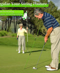 Golfer using Two Pack 48 Inch Collapsible Golf Alignment Sticks Training Aid For Aiming And Swing Path, Practice Like A Pro on green