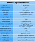 Product specifications table for Ultra Compact Photoelectric Switch With Laser Beam, Through-Beam Reflective Optical Sensor, M12, 0-50M Range, NPN NO, 3-Wire DC12-24V, 650nm Laser, Tiny Footprint, 5ms Fast Response
