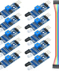 Infrared Proximity Sensor Module For Arduino Smart Car Robot 10Pcs 2-30Cm Obstacle Avoidance Reflective Photoelectric Sensor With Dupont Cables 3.3V To 5V Compatible Plug And Play