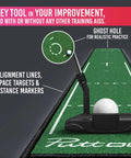 Slim Home Putting Mat For Fast Smooth Roll And Lower Scores, 7.9ft by 0.82ft green, rubber backed nylon surface with putter and ball