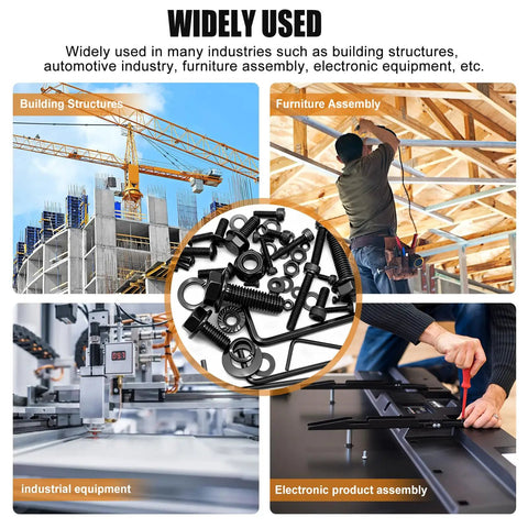 Heavy Duty 3160Pcs Metric Bolts And Nuts Kit With Flange Bolts in use for building structures, furniture, industrial and electronic assembly.