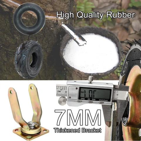 Two Pack Eight Or Ten Inch Heavy Duty Swivel Caster Wheels Featuring Pneumatic Rubber Tires and Precision Ball Bearings on display.
