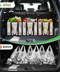 Four Pack Reusable Grocery Bags with heavy duty handles water resistant and foldable 33L capacity stands upright holds 50 lbs in car trunk