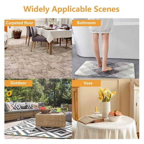 Non Slip Rug Grippers For Carpet And Hardwood Floors 12 Pack Ultra Strong Adhesive Mesh Rug Tape Pads in various settings