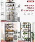 Heavy-Duty 5-Tier Freestanding Steel Shelving Racks Set, 2-Pack With Reinforced Frame, Adjustable Garage Storage Shelves