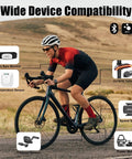 Cyclist using Navihood L1 GPS Bike Computer with offline maps, compatible with various ANT Plus sensors and e-bike components