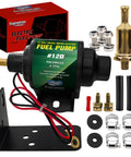 Diesel Specific Micro Electric Fuel Pump, 12 Volt, 35 GPH at 4 to 7 PSI, Universal 5 Sixteenth Inch Inlet And Outlet, installation kit included.