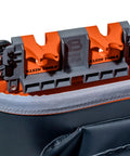 20 Inch Deep Oval Bucket Work Center With S Hook Compatibility, heavy duty tool organizer close-up, Velcro enclosure view