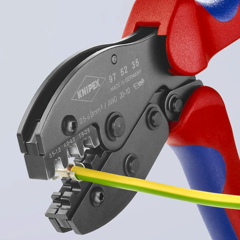 Three-Position Contact Crimping Pliers For Non-Insulated Open Plug Type Connectors 4.8 And 6.3 Mm, 0.5-6 Mm2 AWG 20-10 Capacity