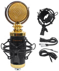 Pro Studio Condenser Microphone with Cardioid Pattern and All Aluminum Chassis, shock mount, and cables for recording setup