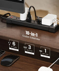 Six Outlet Surge Protector With Four USB Ports And Flat Plug Extension Cord Wall Mount Power Strip for desktop setup
