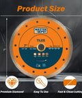 7 Inch Ultra Thin Turbo Mesh Diamond Blade With Top Notch Cutting Power For Porcelain Ceramic Marble Granite 2 Pack
