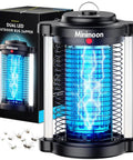 Outdoor Bug Zapper With Dual LED Lights For Mosquitoes And Flies, 4200V Electric Fly Trap, 15W Power, IPX4 Rated, black design
