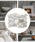 3D Faux Stone Wall Panels Grey Wild Boulder Pack of 10 Lightweight PVC Tiles 17.5 x 23.75 in Covers 28.9 Sq Ft Water Resistant