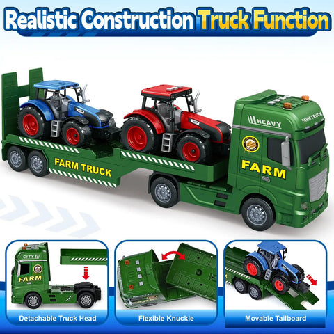 Big 25 Inch Farm Truck Toy With Tractors 3 In 1 Fun Farm Vehicle for Toddlers Boys Ages 3 4 5 6 with detachable truck head