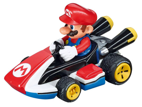 Mario car from Carrera Mario Kart Go 62491 Electric Powered Slot Car Racing Set With Two Hand Controllers Featuring Mario Versus Luigi In 1 To 43 Scale