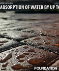 Pro Grade Solvent Based Concrete Sealer Builds A Killer Matte Wet Look Finish On Brick Flagstone And Slate Masonry with water droplets.