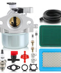 Carburetor For 6.75HP 190CC 675 Series Engine Compatible With Toro 22 Recycler Mower Craftsman TB230 Troy Bilt Lawn Mower Plus DIY Ready Easy Install Fitment with components including filters, spark plug, hoses, and gaskets.