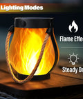 Ultra Real Flame Solar Lanterns Outdoor Waterproof 2 Pack With Dual Charging Modes Solar And USB Warm White Glow for patio