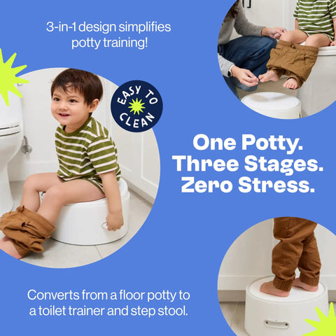 Super Durable Three In One Toddler Floor Potty With Secure Step Stool And Leak Resistant Trainer Seat Makes Potty Training Hella Smooth For Little Ones Ages 18 Months Plus