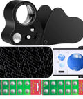 Two Pack Jewelers Loupe With Light 30X 60X 90X Triple Magnification For Coin Diamonds Gems Jewelry And Stamps Includes Spare Batteries
