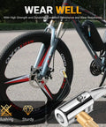 All Metal Lock On Air Chuck For Tire Inflation 90 Degree Locking Valve Chuck attached to bicycle tire for hands-free inflation